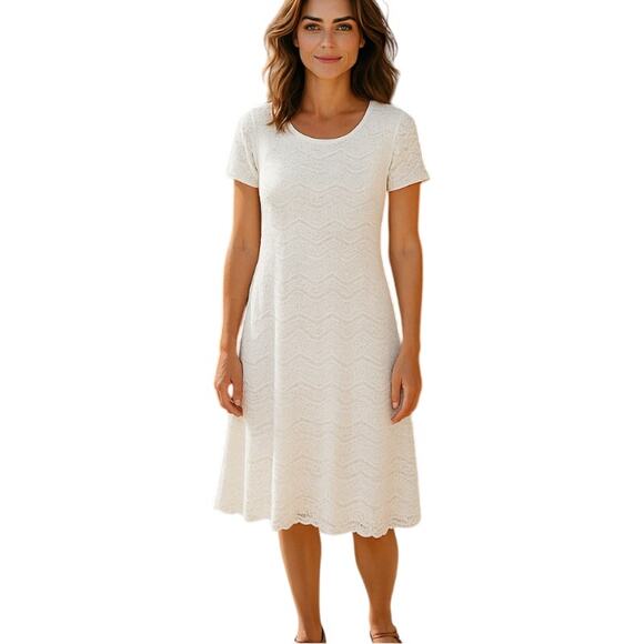 Maggy London Vintage Creamy Lace Maxi Dress size 8 - Picture 1 of 11